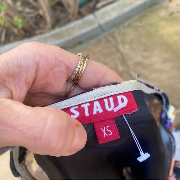 STAUD Chandler Velvet Dress Black Floral XS - Picture 14 of 15